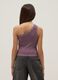 Fitted purple stretch cotton tank top for girls_1