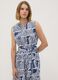 Blue pure cotton dress with print and matching belt, regular fit_0