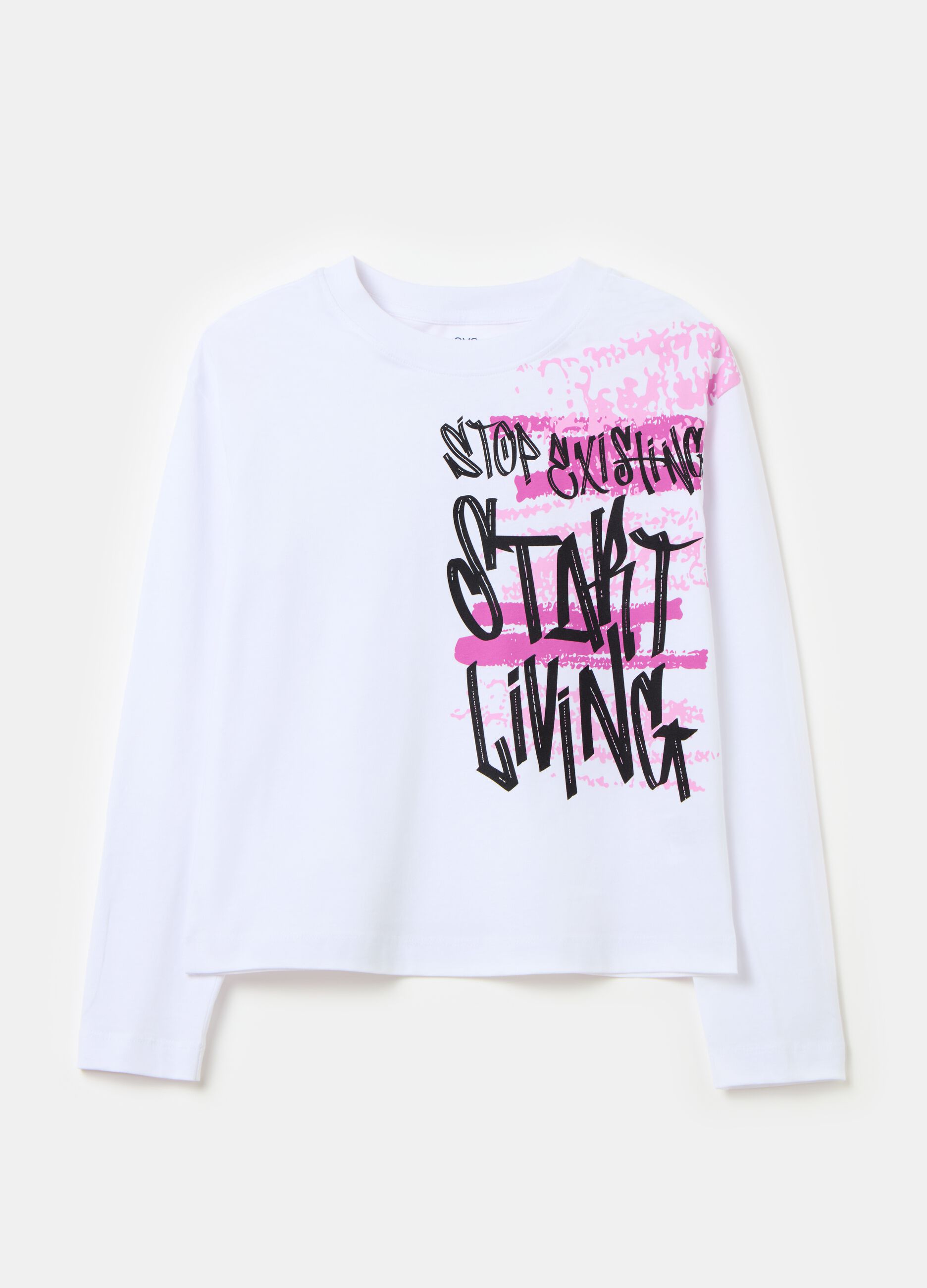 Long-sleeved T-shirt with lettering print