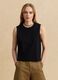 Black cotton-blend tank top_2