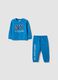 Conjunto de ch&aacute;ndal azul de puro algod&oacute;n con cuello redondo para ni&ntilde;o_0