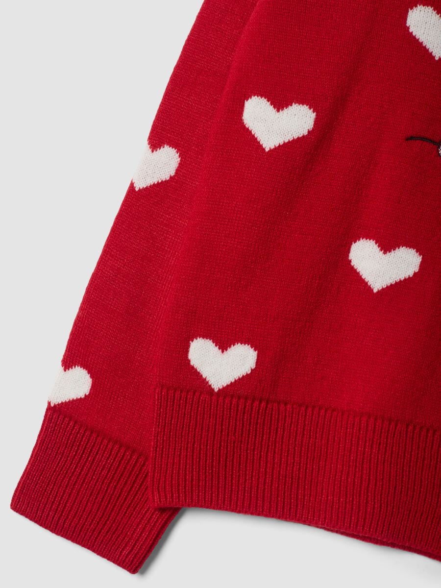 Maglia rossa a tema Minnie & Me con cuori_3
