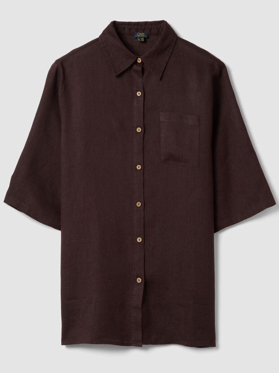 Brauner Strandkaftan aus reinem Leinen_0