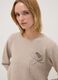 Sand viscose-blend top with appliqu&eacute; flower, regular fit_0