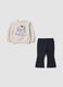 Beige and black organic cotton-blend set with 101 Dalmatians print_0