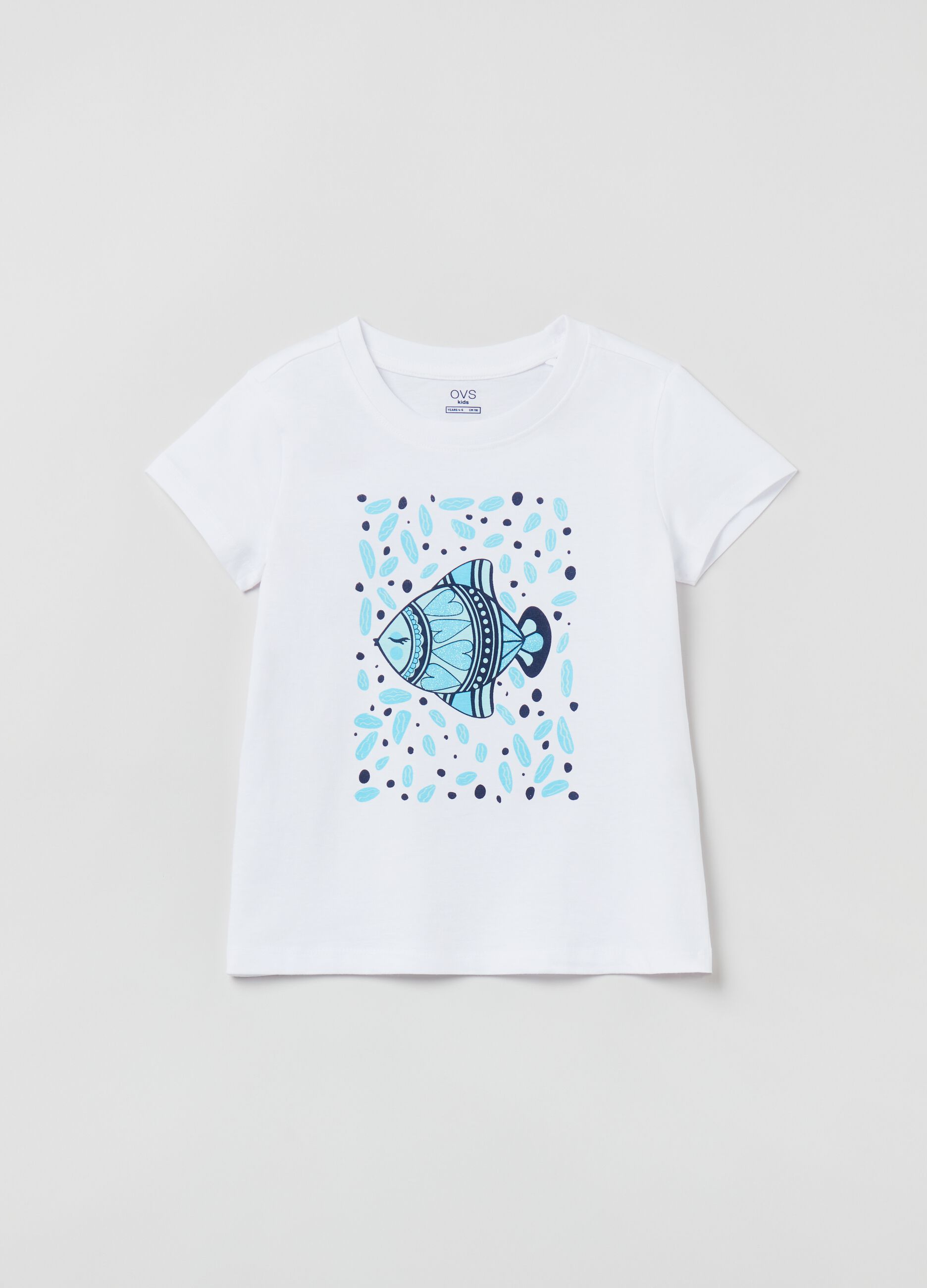 T-shirt with print and glitter