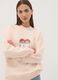 Pink cotton-blend sweatshirt with kitten print, regular fit_2