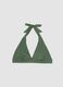 Green stretch triangle bikini top_0