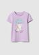 T-shirt violeta para menina em algod&atilde;o puro regular fit com estampa_0