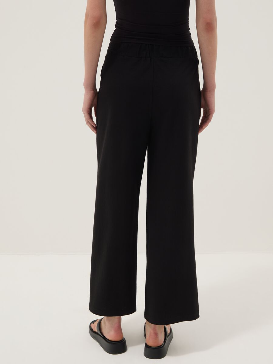 Black viscose-blend culotte trousers_3