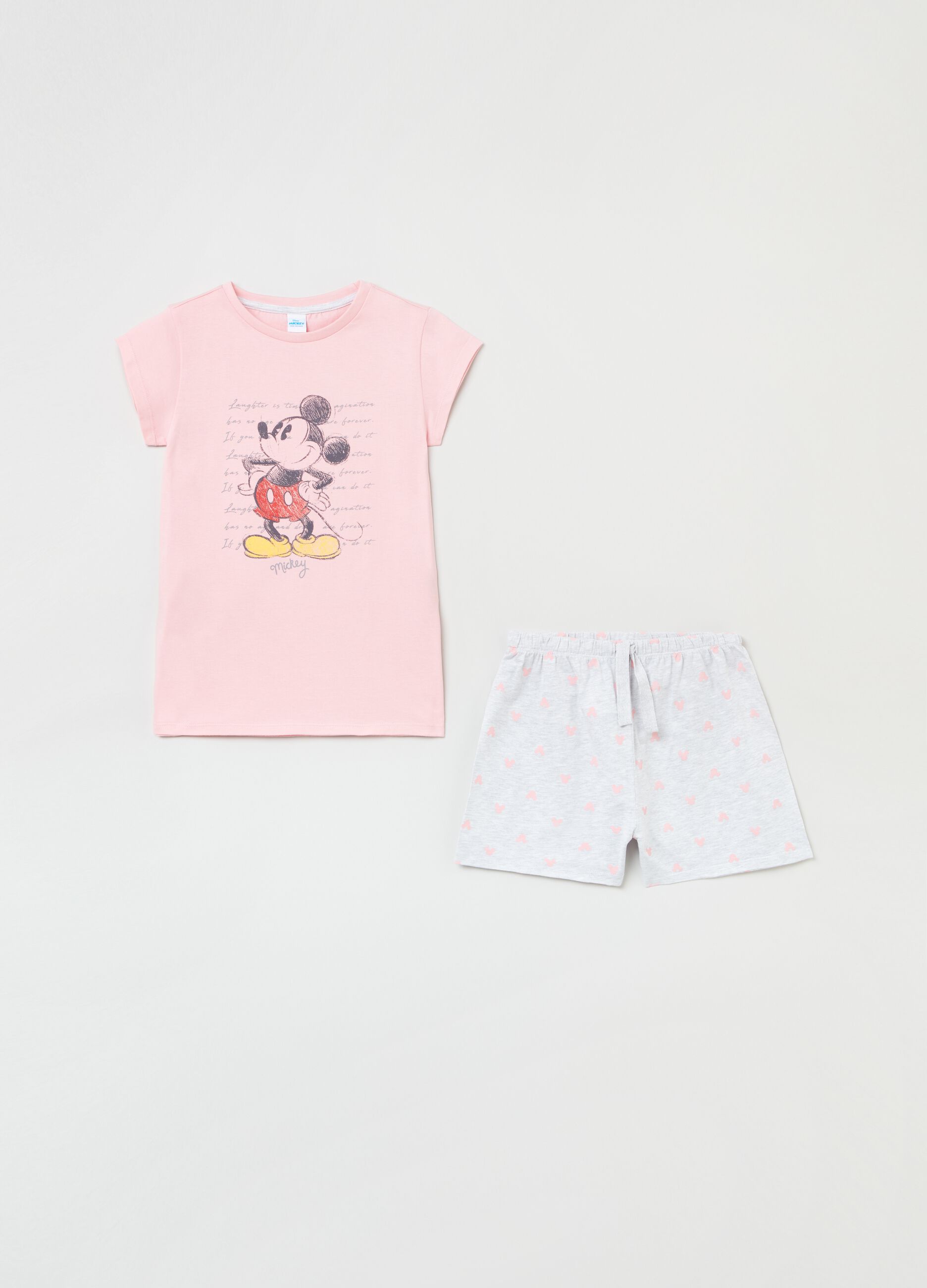 Short pyjamas with Disney Mickey Mouse print