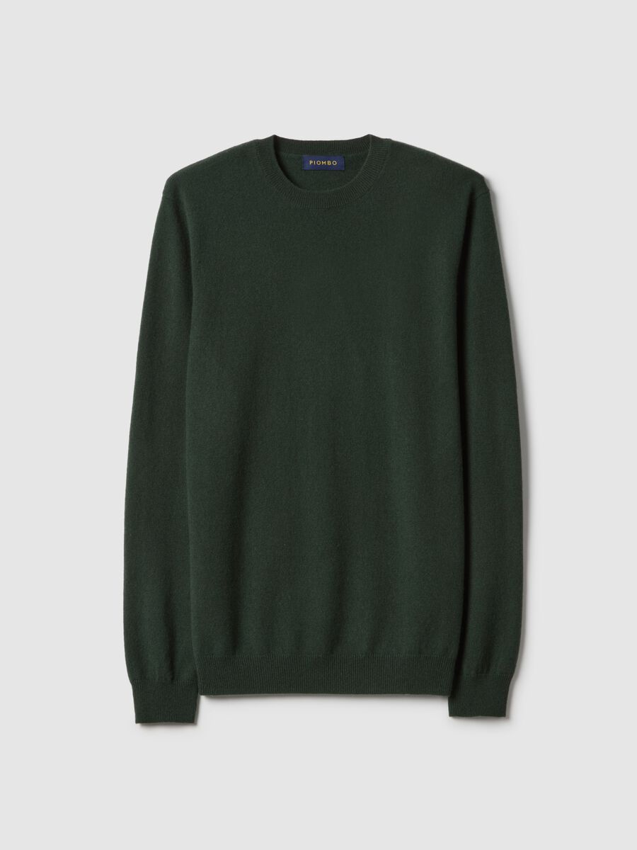 Green crewneck pullover in pure cashmere, regular fit_4