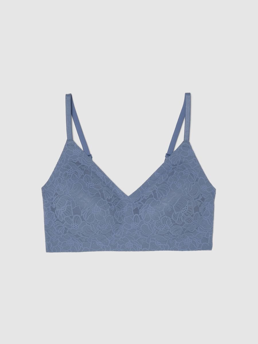 Blue bra with floral lace texture_4