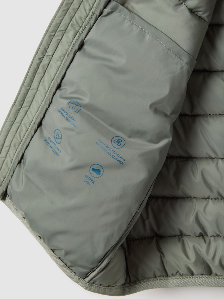 Gilet imbottito verde da ragazzo regular fit con cappuccio_3