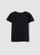 Girls' Regular Fit Black Pure Cotton T-Shirt with Stars_1