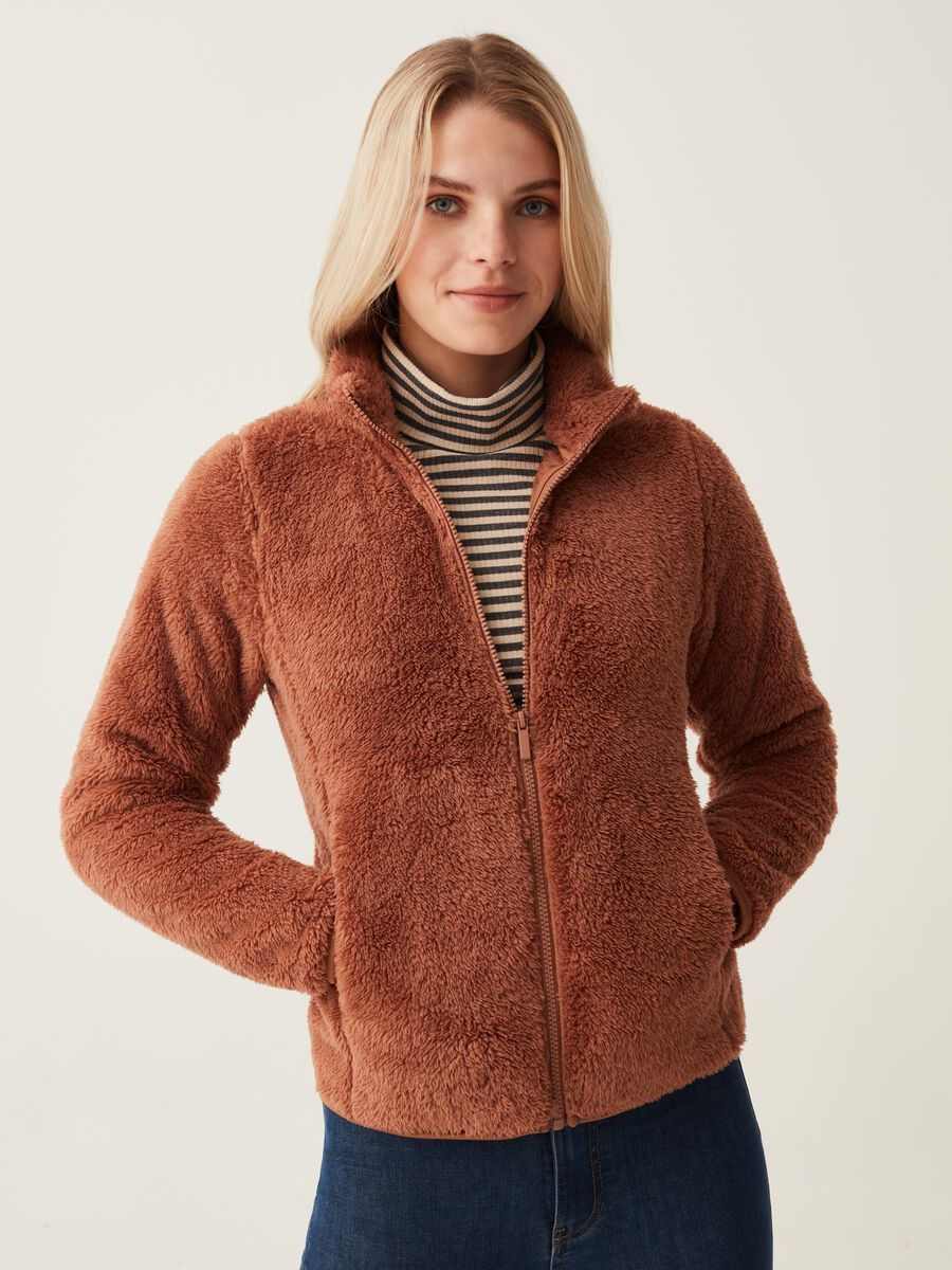 Teddy full-zip with high neck_0