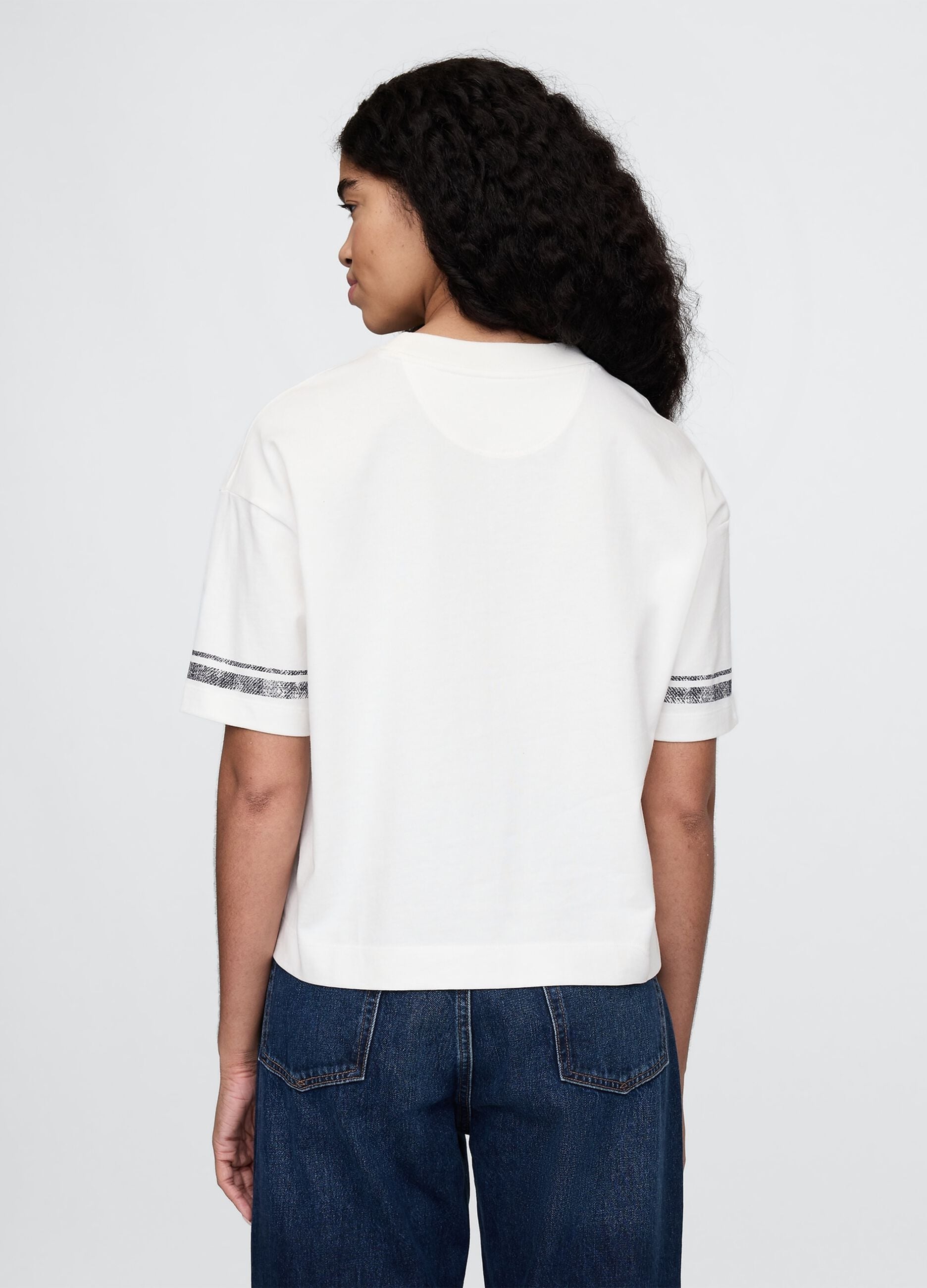 White cotton cropped T-shirt from Gap