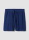 Blue cotton-blend bermuda shorts with elasticated waist_4