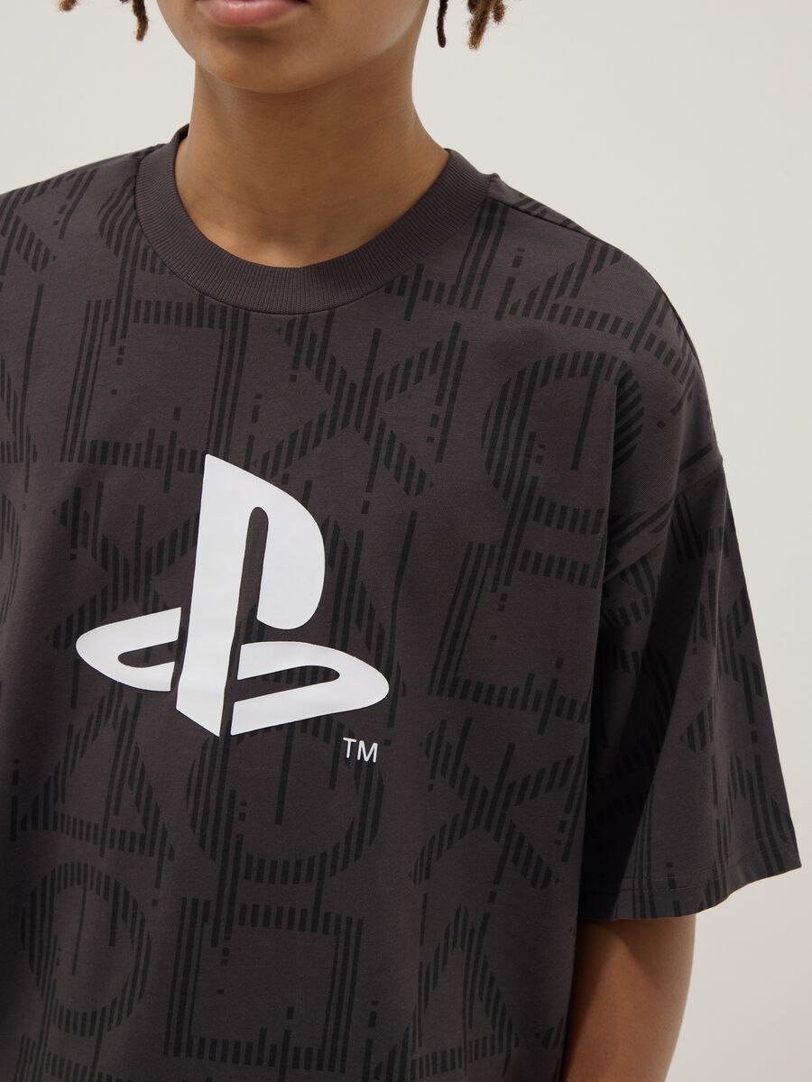 Boys' oversized fit grey pure cotton t-shirt with print_2