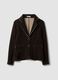 Dark brown stretch viscose-blend jacket, regular fit_0