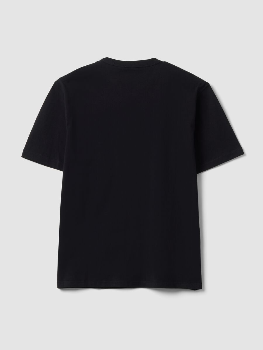Black pure cotton crew-neck T-shirt with a relaxed fit_6