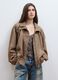 Brown regular-fit jacket in viscose and linen blend_2