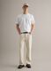 Beige regular fit cotton-linen blend jeans_1