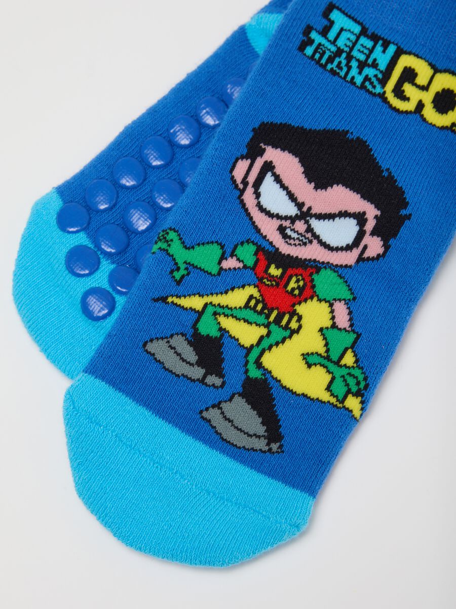 Teen Titans Go! Children's Blue Multicolour Non-Slip Cotton Socks_0