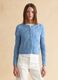 Sky blue cotton blend cardigan regular fit with knitted design_2
