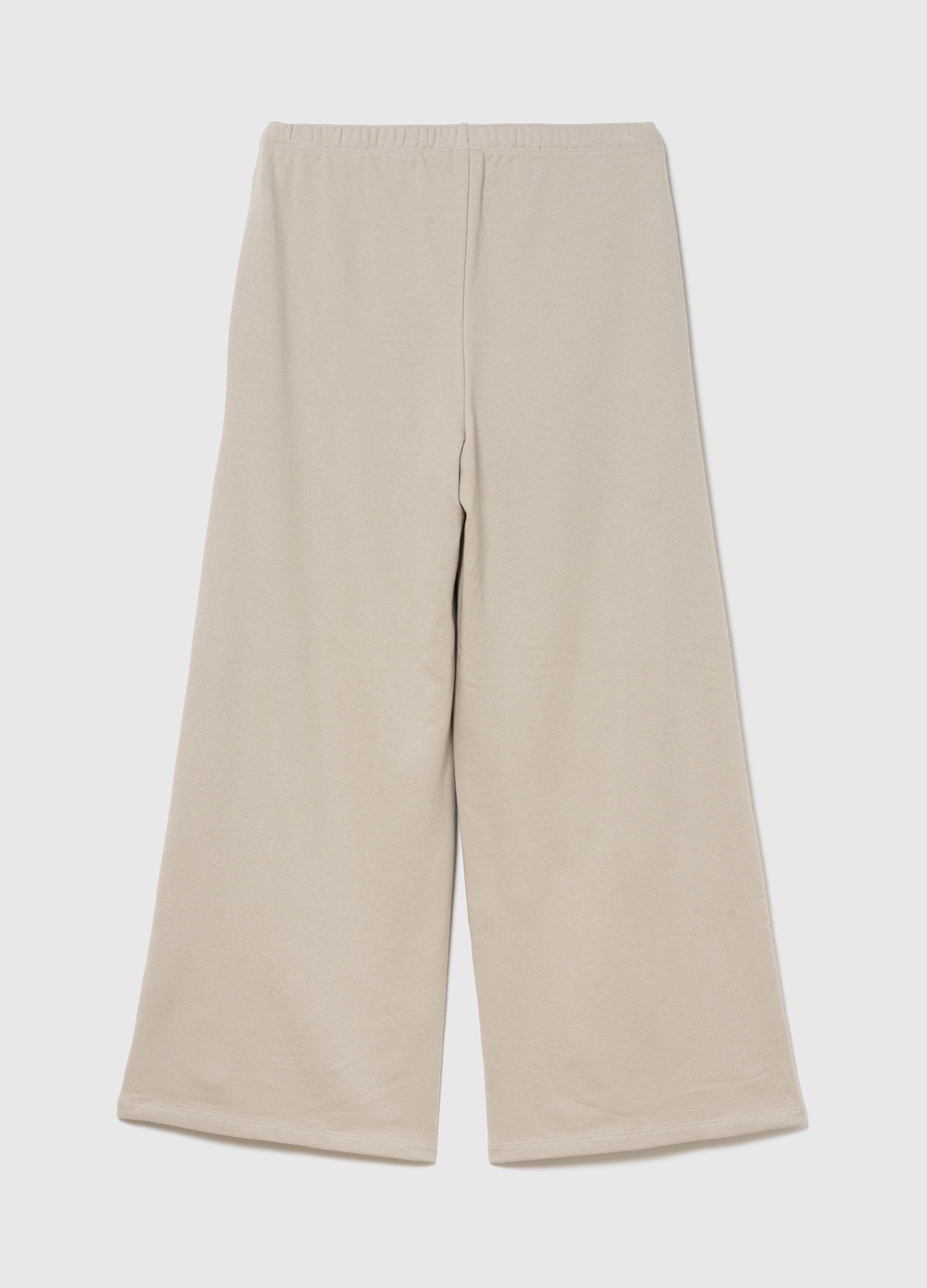 Beige wide-leg cotton-blend trousers with GAP logo