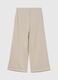 Beige wide-leg cotton-blend trousers with GAP logo_1