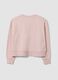 Pink cotton-blend crew-neck sweatshirt with embroidered detail_2