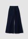 Jeans blu wide leg in cotone elasticizzato_4