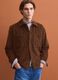 Brown ribbed pure cotton shacket with buttons_1