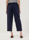 Blue viscose and linen blend straight-leg trousers with drawstring_2