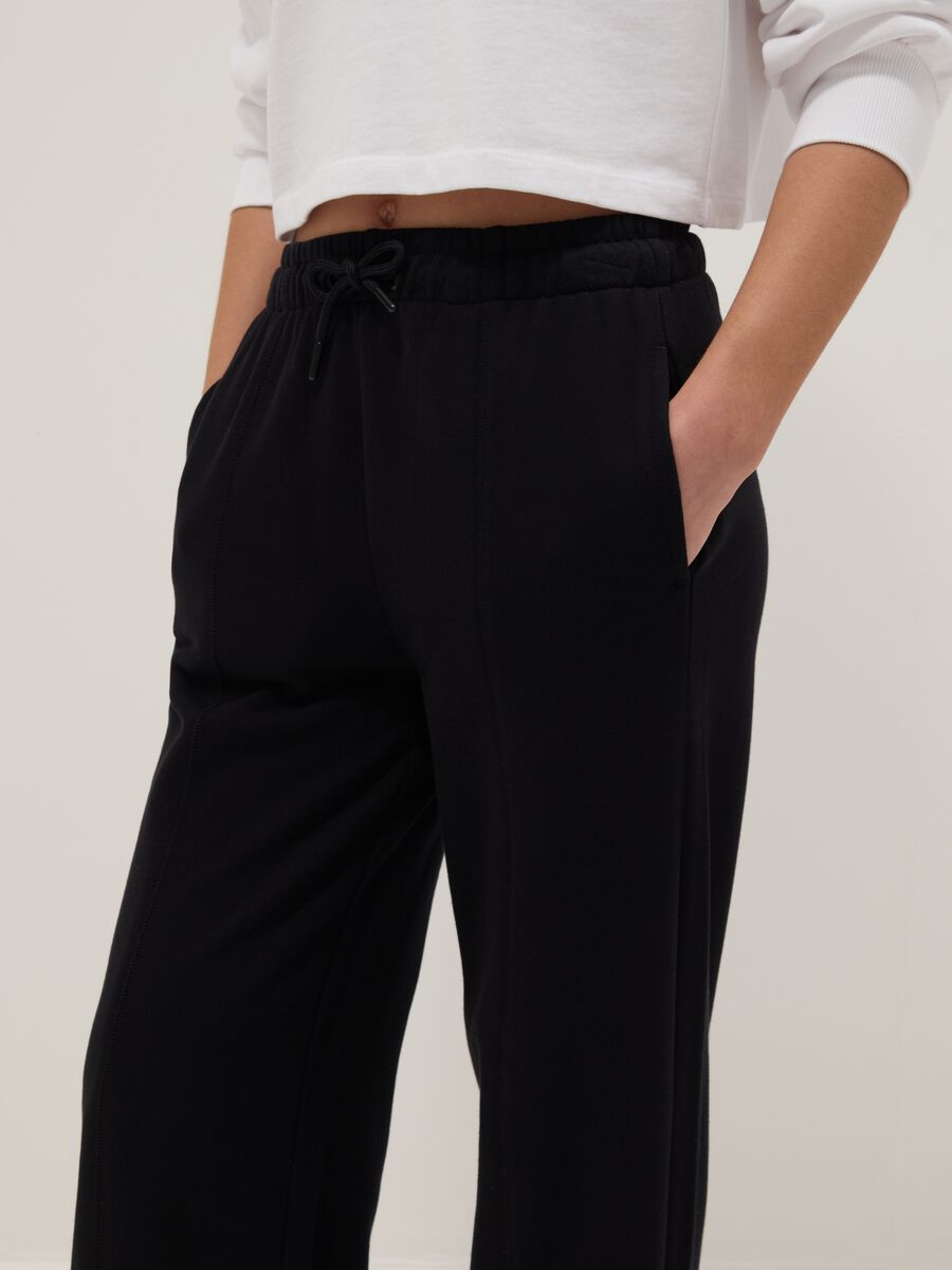 Girls' Black Culotte Trousers in Pure Cotton_2
