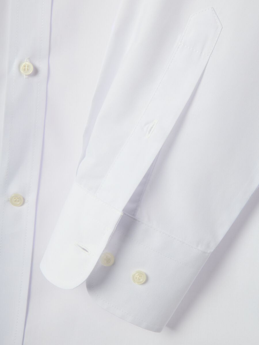 White cotton blend shirt regular fit easy iron_5