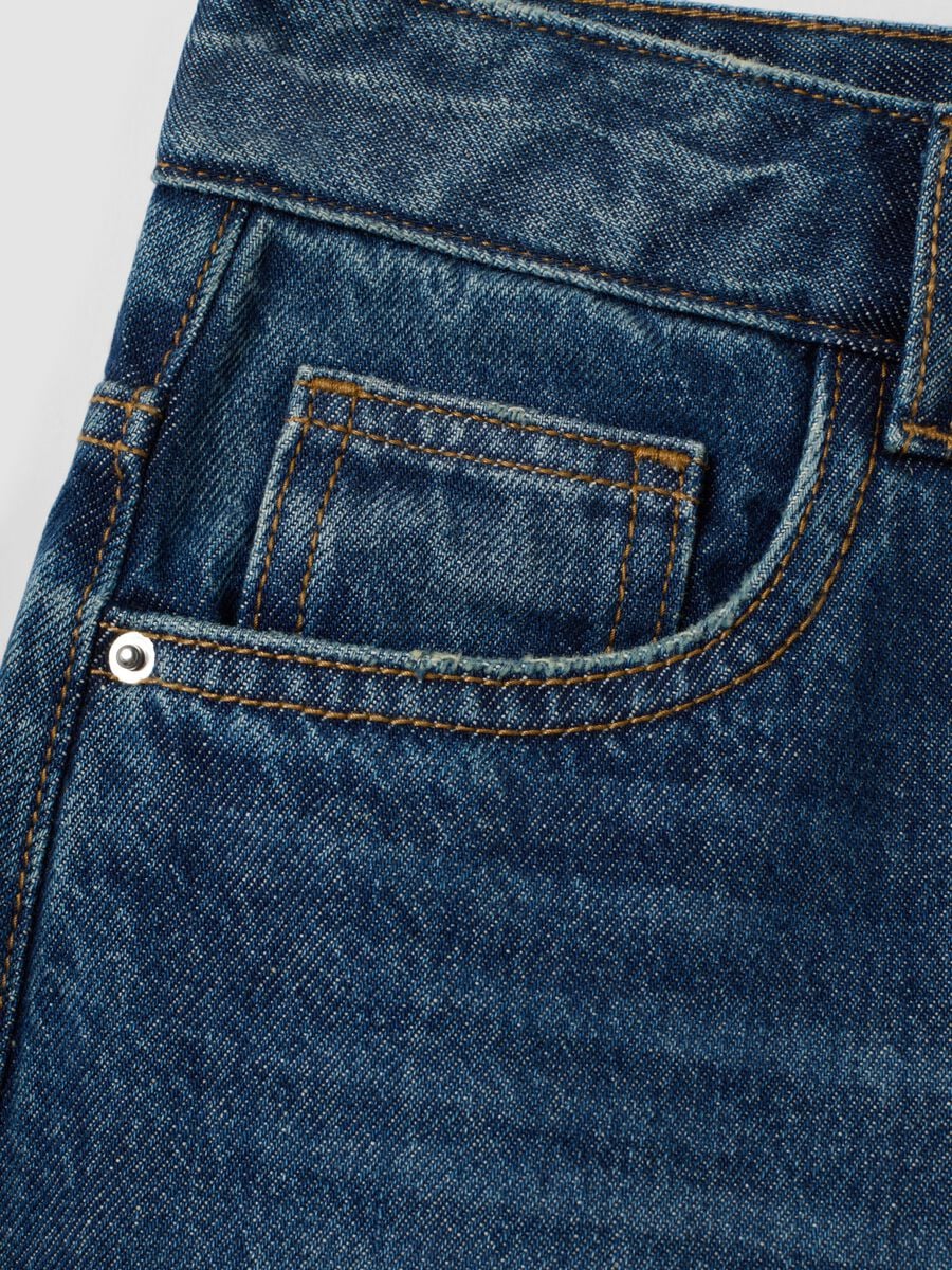 Baggy Shorts aus blauem Denim aus reiner Baumwolle_2