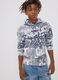 Sweatshirt branca com capuz em mistura de algod&atilde;o com estampado graffiti all over para rapaz_0
