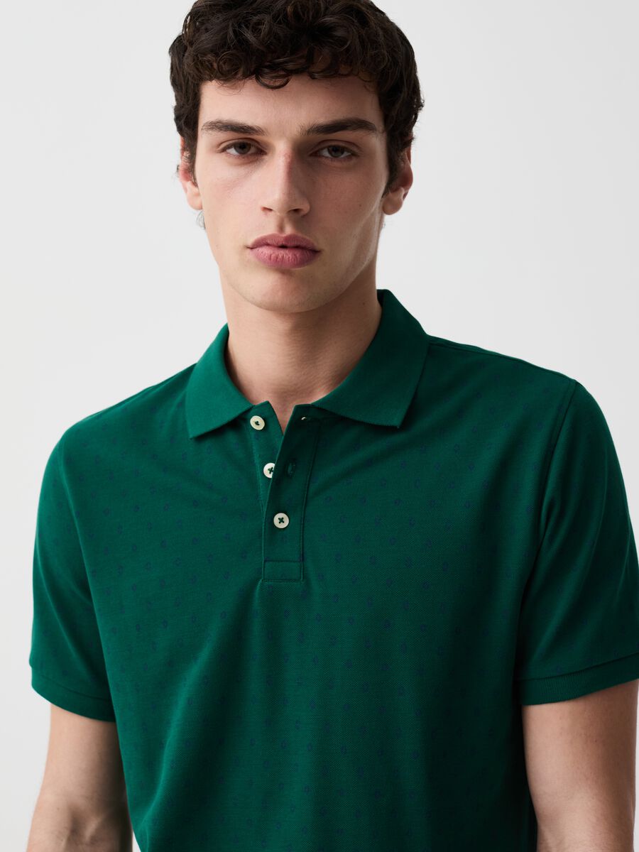 Piquet polo shirt with micro pattern_2