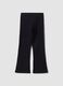 Black stretch cotton flared leggings for girls_1