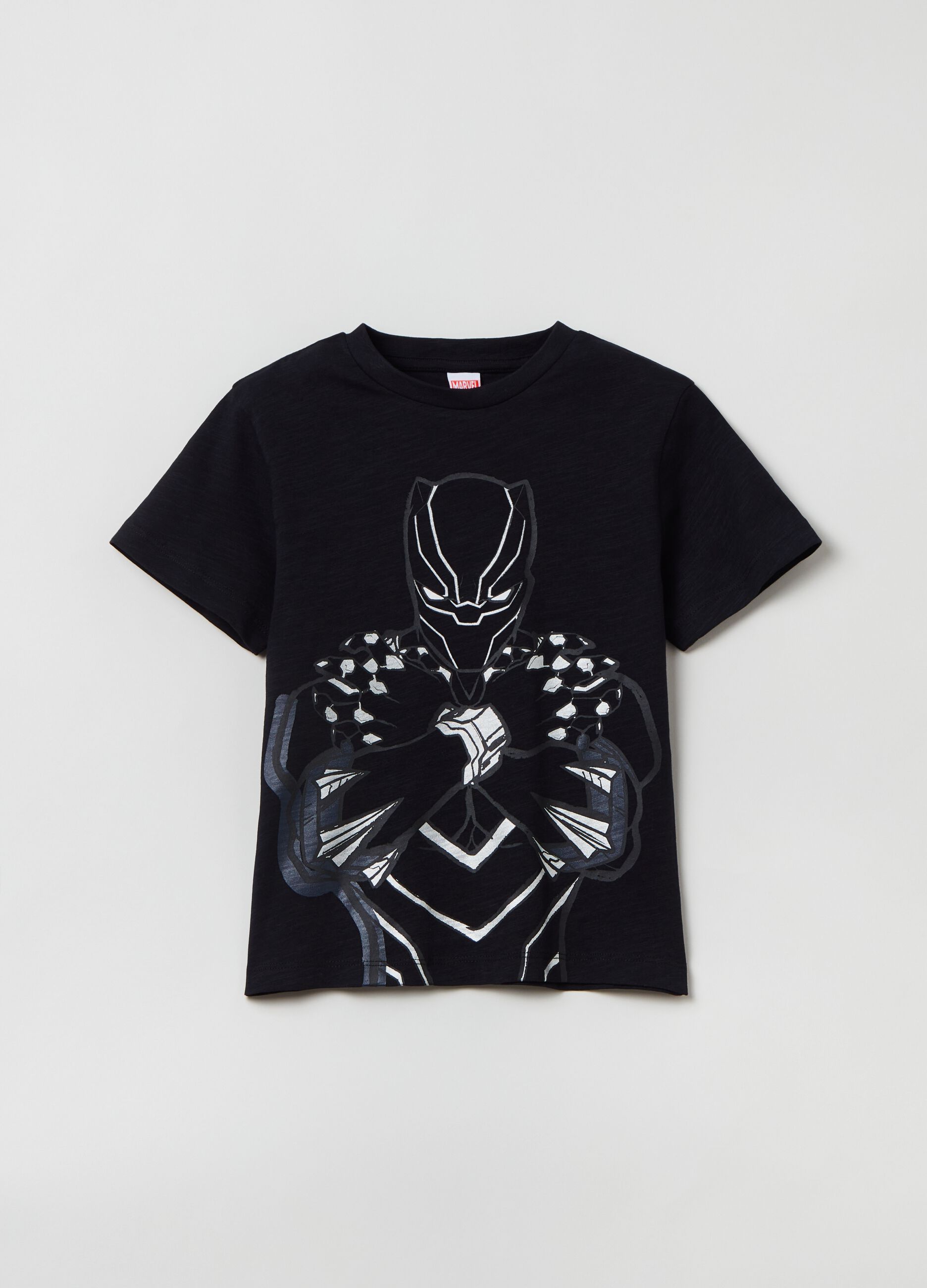 Camiseta de algodón estampado Pantera Negra