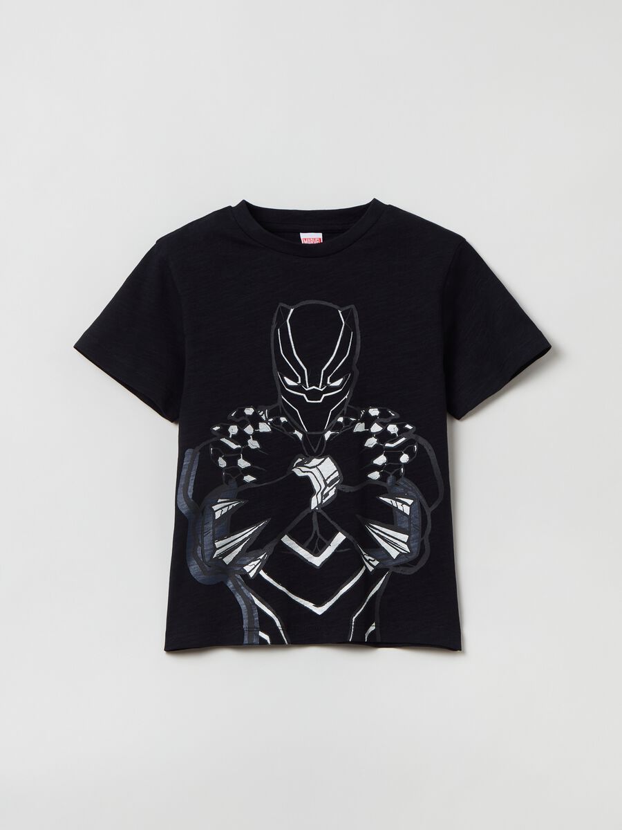 Cotton T-shirt with Marvel Black Panther print_0