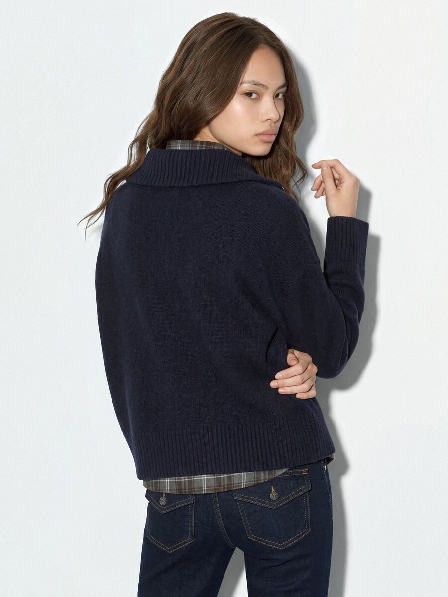 Blue stretch wool half-zip jumper_3