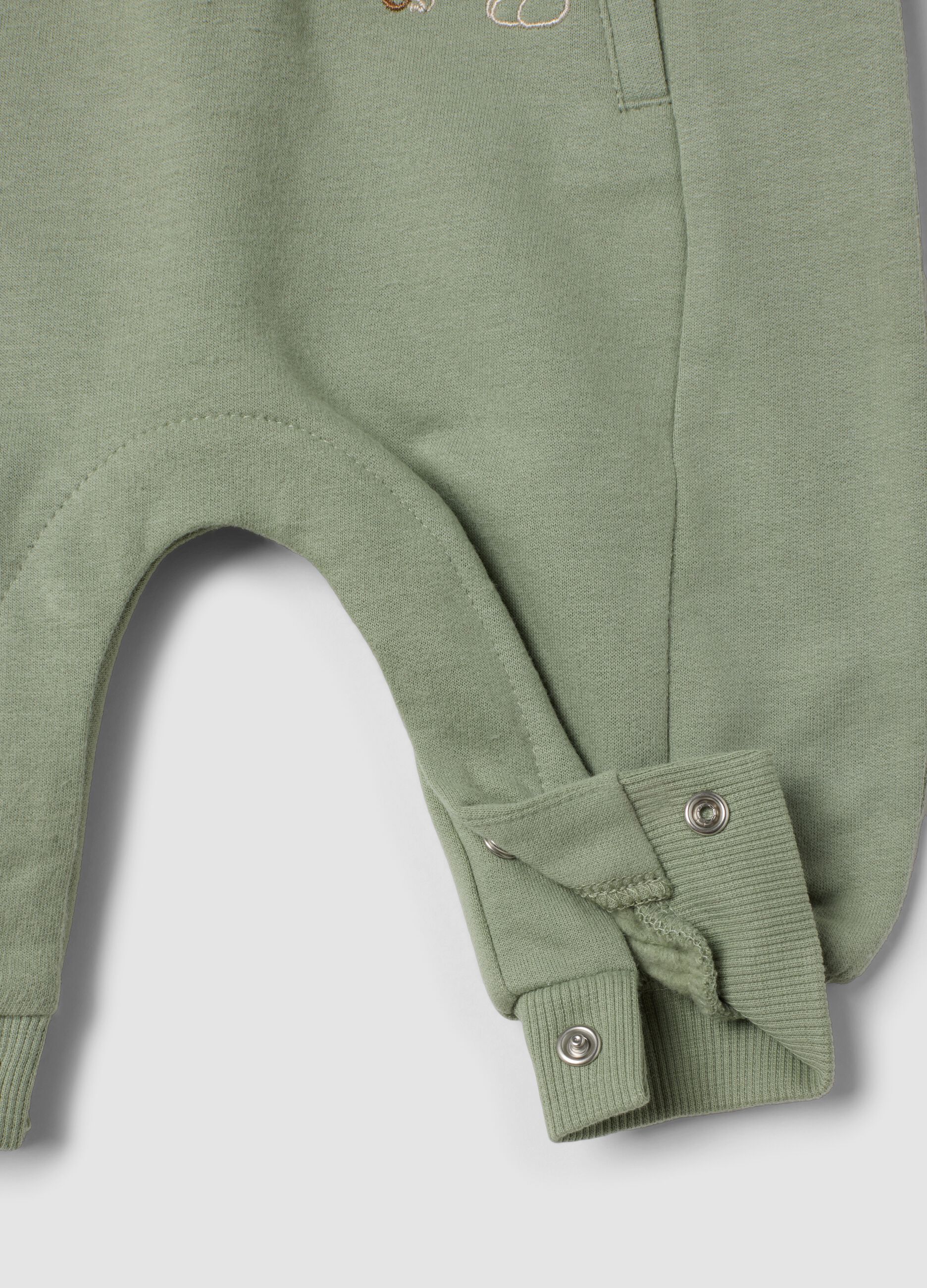 Babygrow verde em algod&atilde;o org&acirc;nico puro com estampado Toy Story