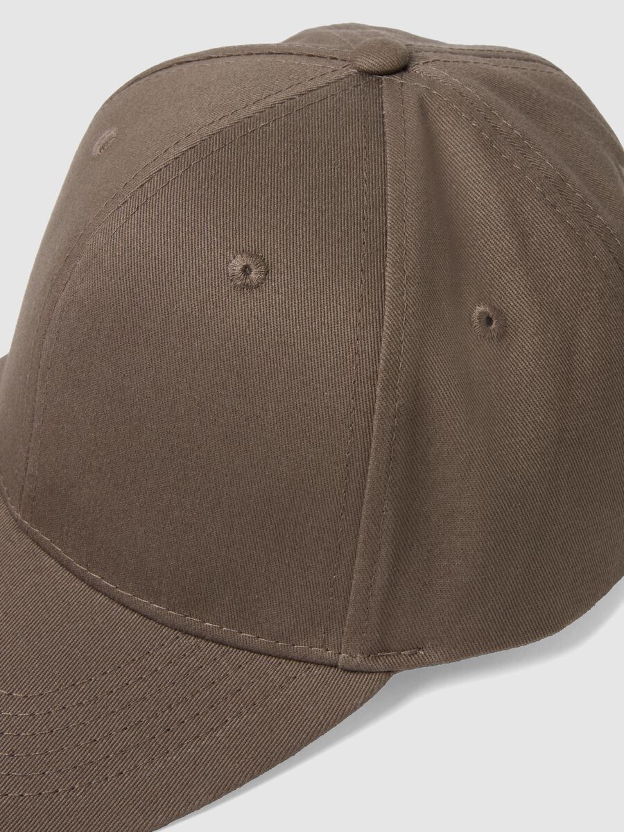 Brown pure cotton baseball cap with adjustable closure_1