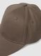 Brown pure cotton baseball cap with adjustable closure_1