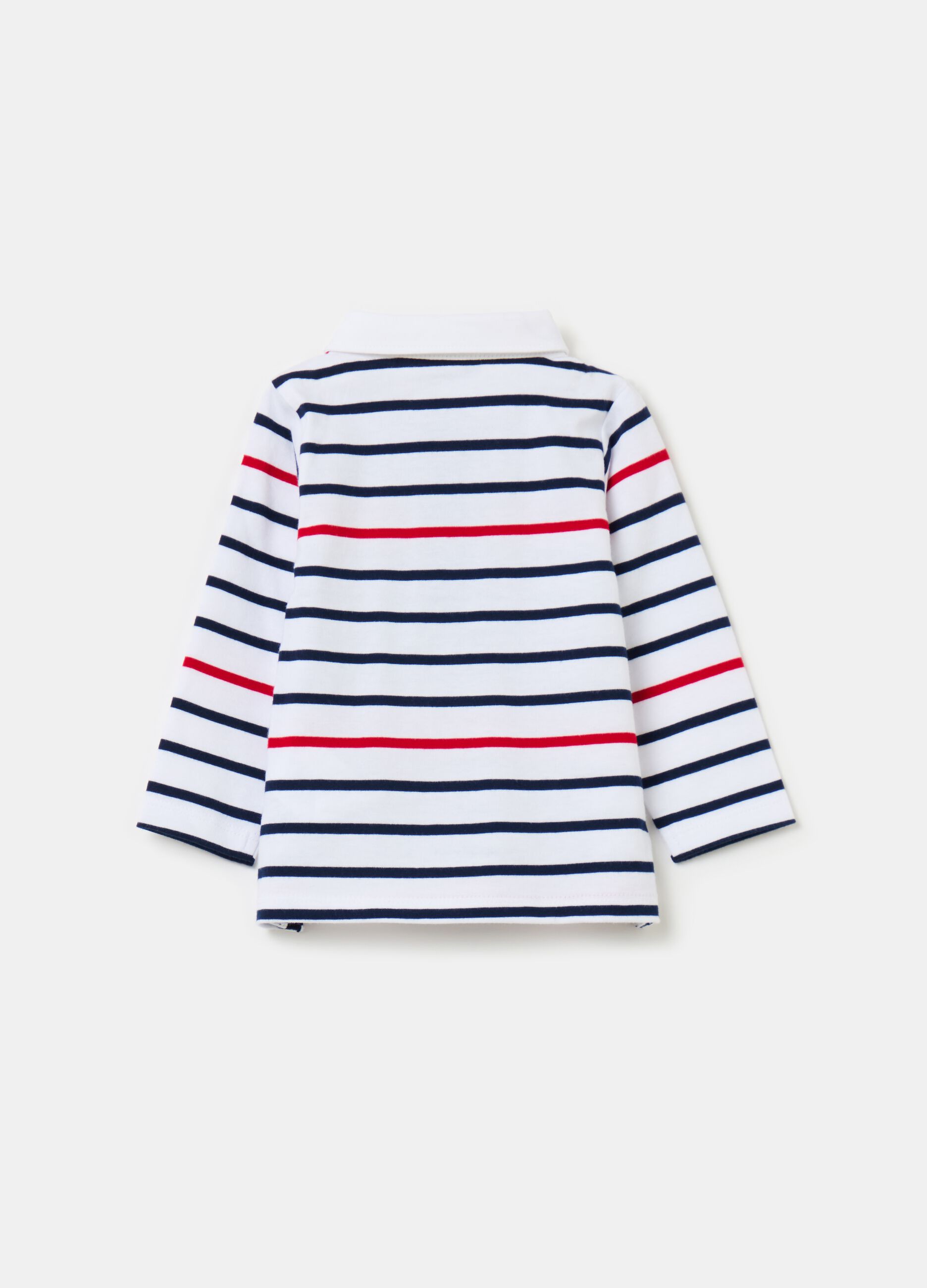 Long-sleeved polo shirt in organic cotton