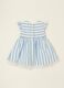 Sky blue striped pure cotton dress_2
