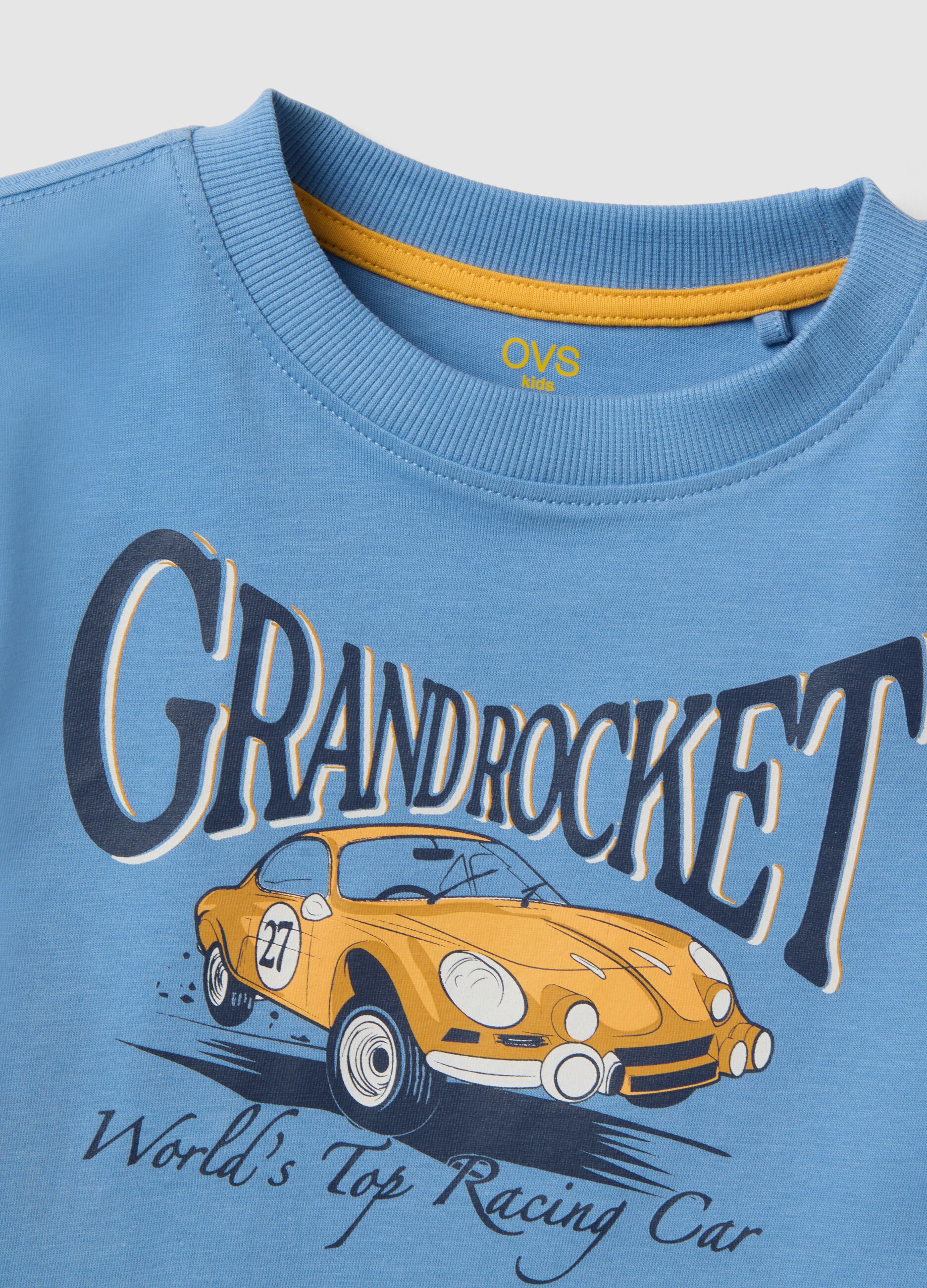 &Pi;&alpha;&iota;&delta;&iota;&kappa;ό &mu;&pi;&lambda;&epsilon; T-shirt &alpha;&pi;ό 100% &beta;&alpha;&mu;&beta;ά&kappa;&iota; &mu;&epsilon; &sigma;&tau;ά&mu;&pi;&alpha; &alpha;&upsilon;&tau;&omicron;&kappa;ί&nu;&eta;&tau;&omicron;, regular &epsilon;&phi;&alpha;&rho;&mu;&omicron;&gamma;ή